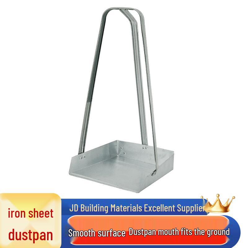 Traditional Iron Dustpan with High Handle Large