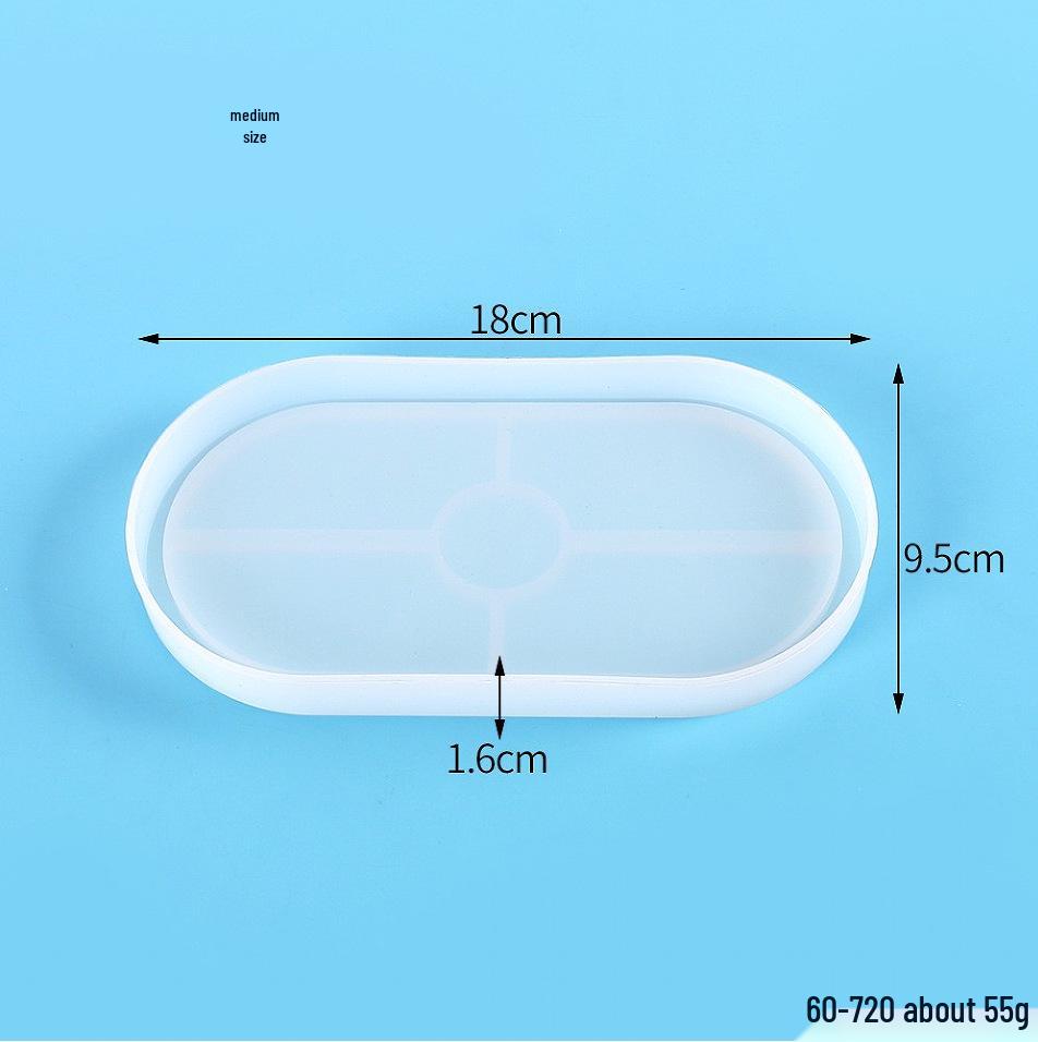 DIY Crystal Epoxy Resin Oval Coaster Mold for Tea Cup Holder and Tray Making