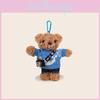 Chaveiro de Pelúcia de Urso Vestindo um Suéter e Carregando uma Câmera Design para Decoração de Mochila e Presente