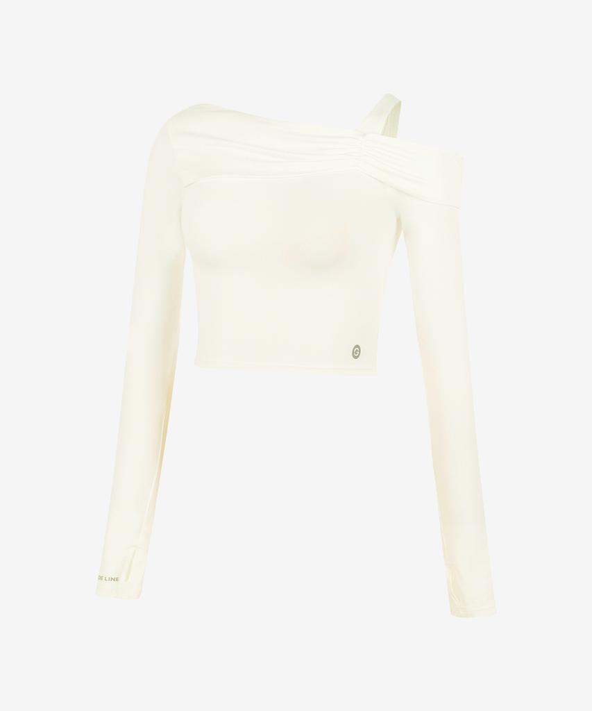 GRANDE LINE Shirred One-Shoulder Long Sleeve