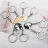 Keychain Heart Matching Cat Design Titanium Steel Keychain Pendant Bright Color Key Holder Bags Cars Wallets Accessories