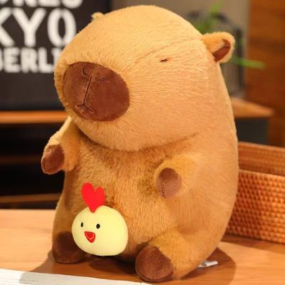 Sevimli Peluş Hayvan, Kawaii Civciv Peluş Hayvan Kapibara Peluş Oyuncak, Çocuklar, Erkekler, Kızlar için Yumuşak Kapibara Peluş Bebek Yastık