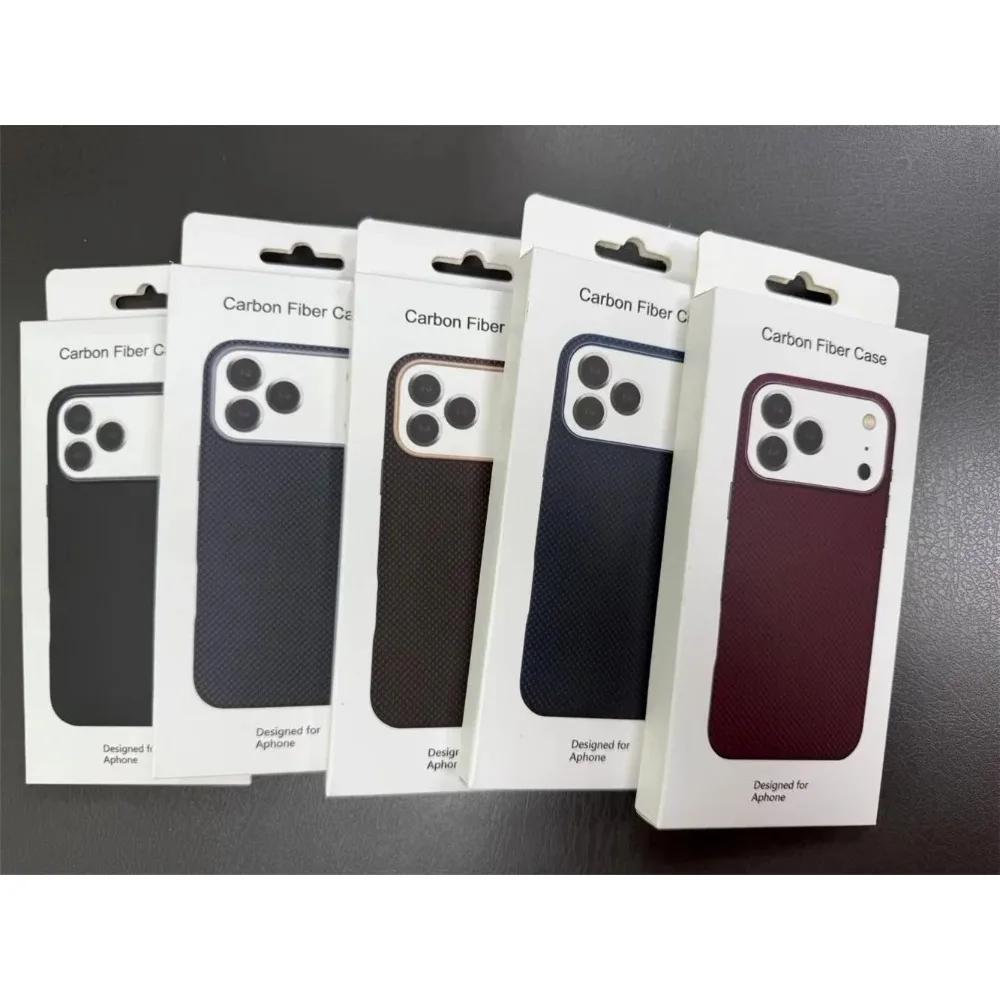 Offizielle Kevlar-Kohlefaser-Textur-Hülle mit Box für IPhone17 Pro Max 17 Pro 17 Air 17 für Magsafe Wireless Charging Cover