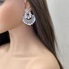 Silver Needle Diamond Flower Pearl Earrings: European & American Style, Exquisite, High-End, Versatile Fashion Ear Studs for Women