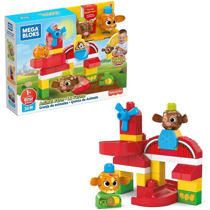 MEGA Bloks First Builders Coucou Blocs Coffret La Ferme Des Animaux, Jeu De Construction, 30 Pièces, Jouet Pour Enfant