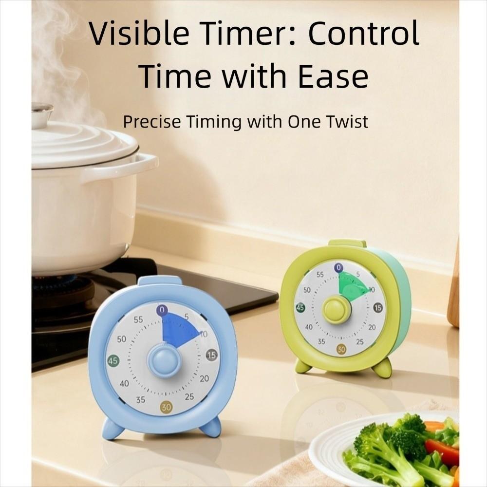 60 Minutes Visual Timer Round/Square Kitchen Timer Countdown Alarm Clock  Reading Room