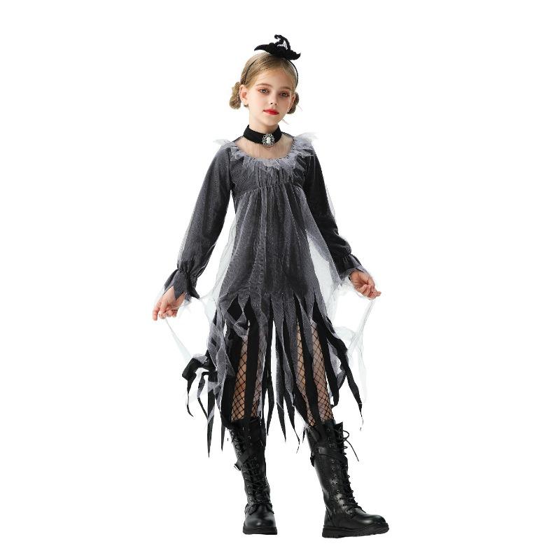 Halloween Kids Costume Ghost Bride Witch Costume Vampire Girl Costume Funny Dress Up Dress