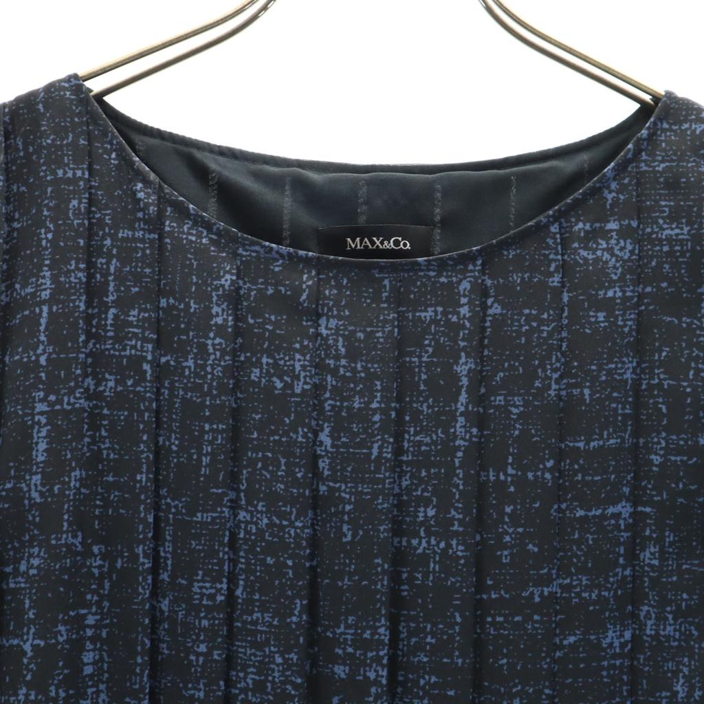 MAX&CO No Sleeve Pleated One Piece 38 Navy Women Used