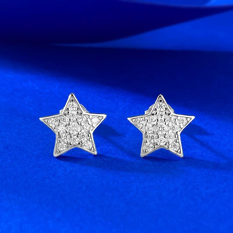 

Hui Zhiyi Women s S925 Silver Star Stud Earrings – Light Luxury, Versatile Fashion Style S925 Silver