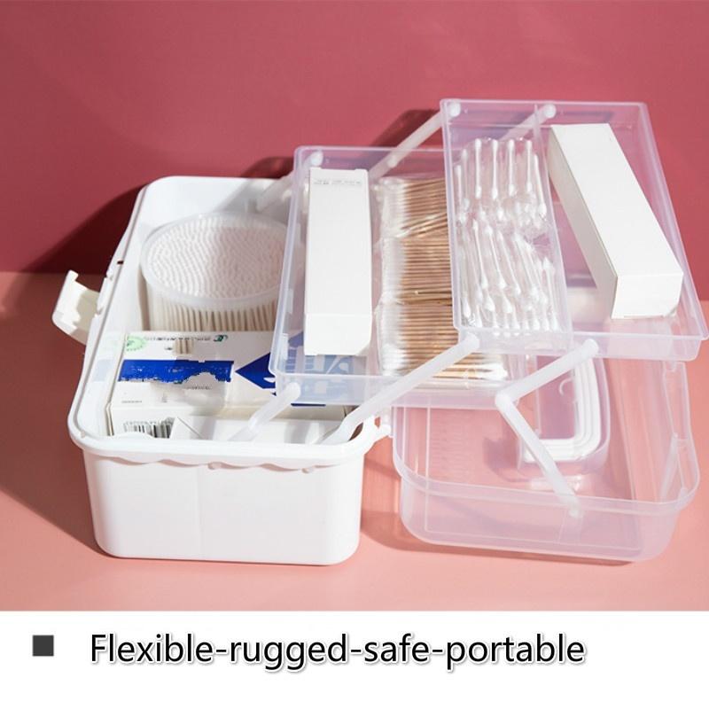 Transparent Plastic Medical Box Portable Household Multi-layer Storage Container Multifunction Box