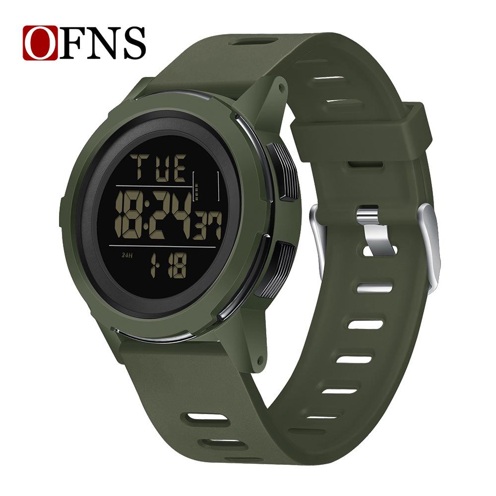 OFNS Teen Multifunctional Sports Watch: Fashionable, Luminous, Waterproof, and Electronic Display зелёный