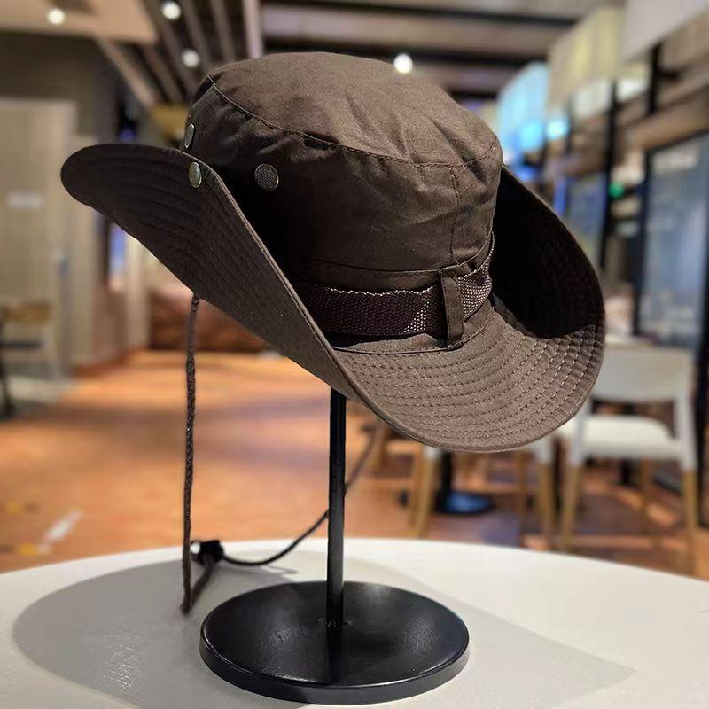 Bucket Hat Men's Fisherman Hats For Women Men Unisex Cap Big Round Brim Outdoor Fishing Cap Sunshade Bob Flat Foldable