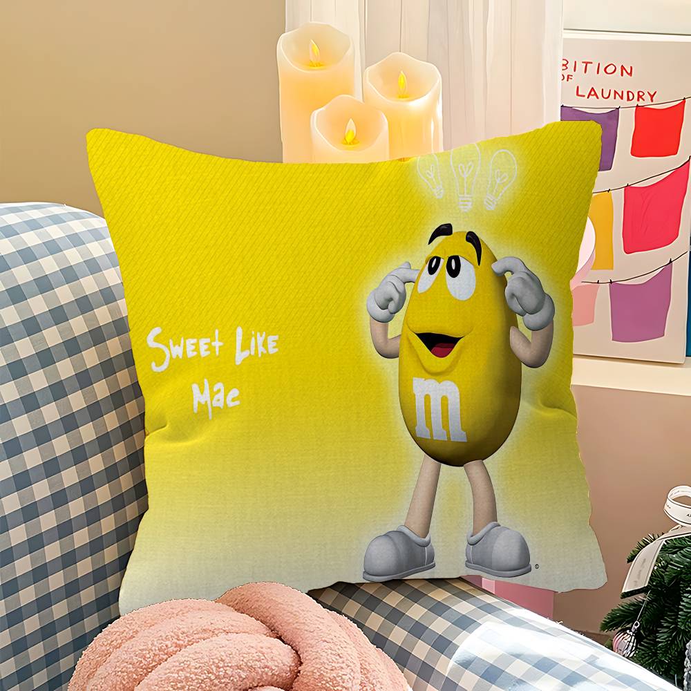Cartoon MMS CChocolate Decorative Room Aesthetics Pillow Case Home Decor Bedroom Sofa Bed Couch Pillow Cover x