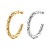 Wind Stainless Steel Women's Temperament C-shaped Earrings Wind Simple Titanium Steel Multi-strand Twist Wire Round Ear Buckle