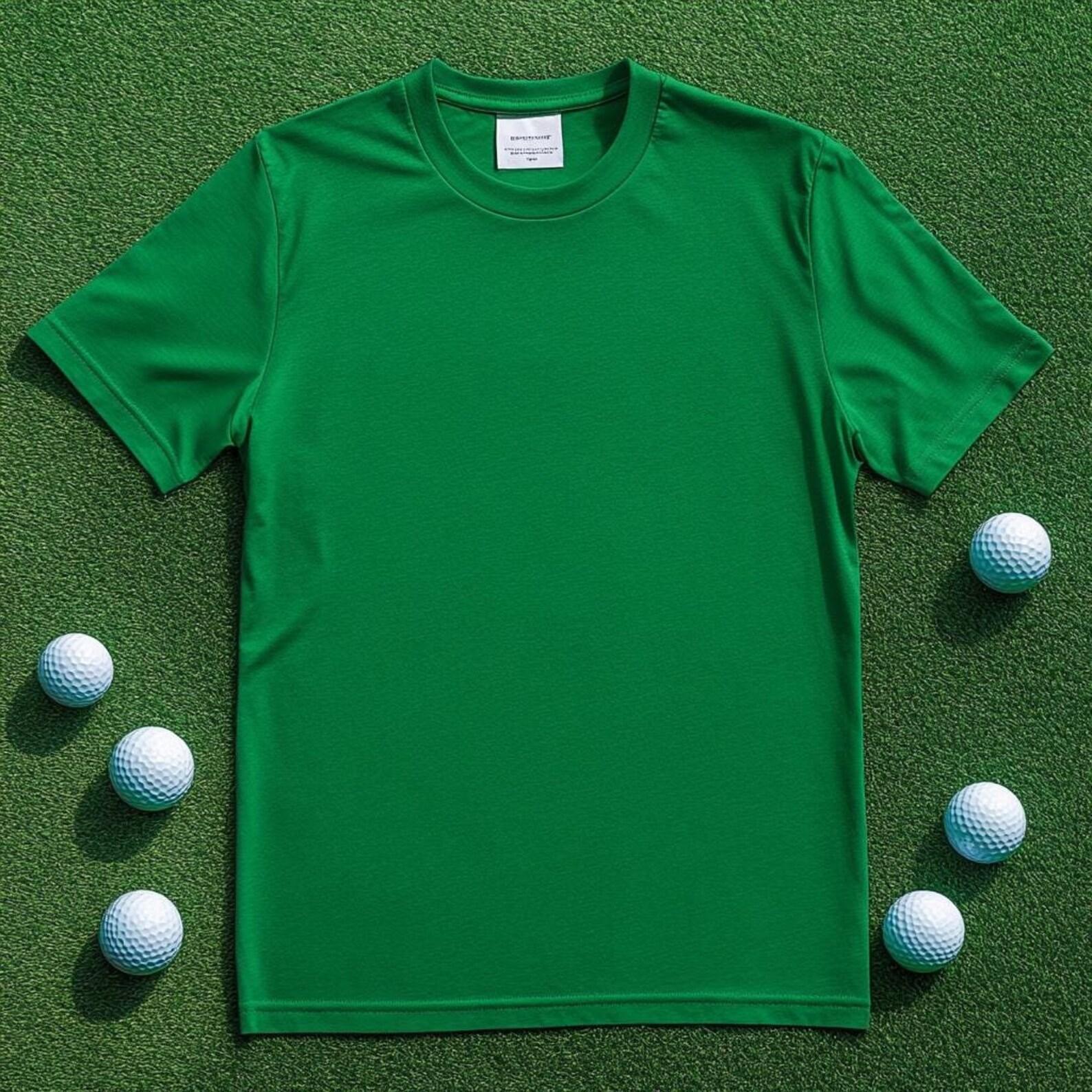 Golf T-Shirt Mockup: Green Course, Golf Balls M