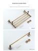 European Antique Brass Double Towel Bar & Shelf Set
