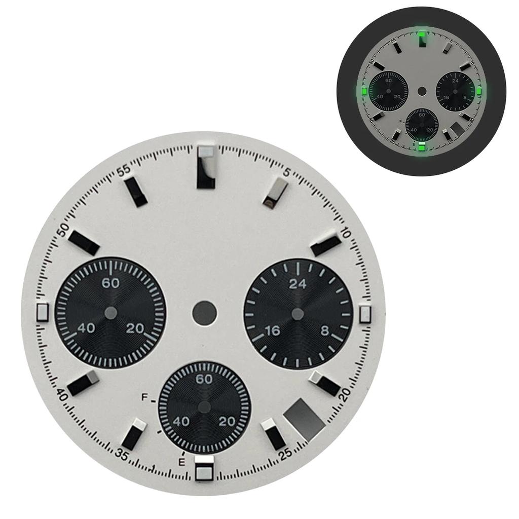 29.5mm Watch Dial S Dial Prospex Luminous Sunray Chronograph Face 6 Hands Fit Quartz VK63 Watch Faces Automatic Movement