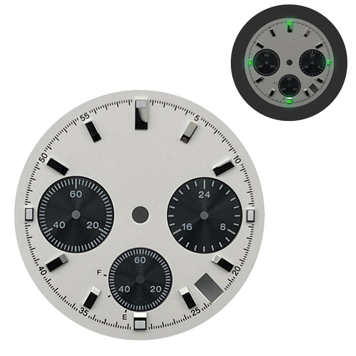 Циферблат часов 29,5 мм S Циферблат Prospex Люминесцентный Циферблат хронографа 6 стрелок Подходит для кварцевых часов VK63 Циферблаты часов Автоматический механизм