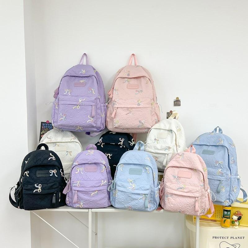 Women's Large Capacity Backpack Bow Commuter Student Schoolbag