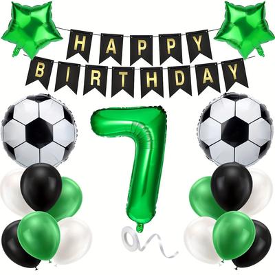 Set tematic de baloane din folie de aluminiu pentru fotbal pentru petrecerea de ziua de naștere a copiilor, decor de scenă pentru ziua de naștere a băiatului