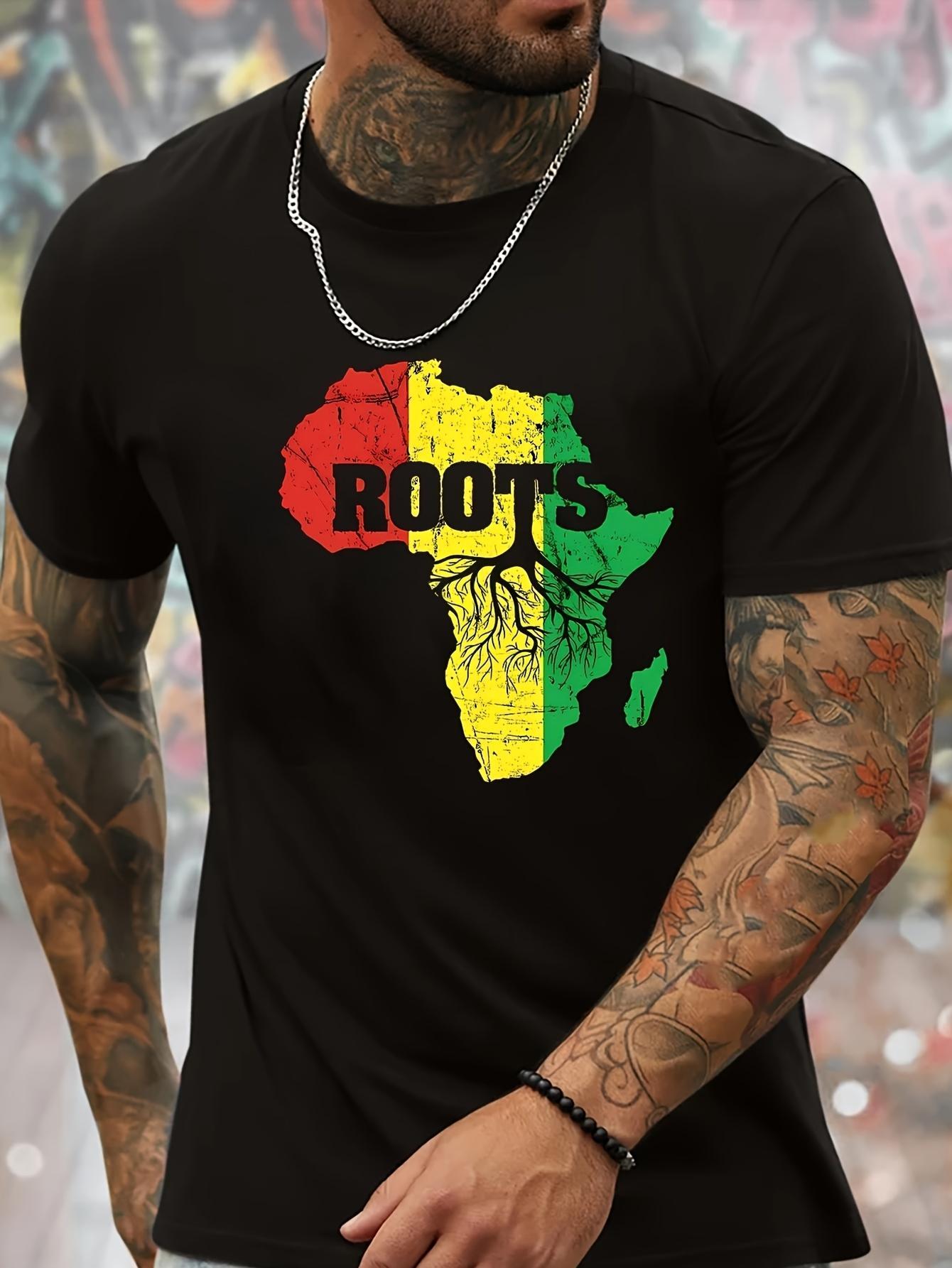 African Roots Graphic T-shirt - Black with Green S