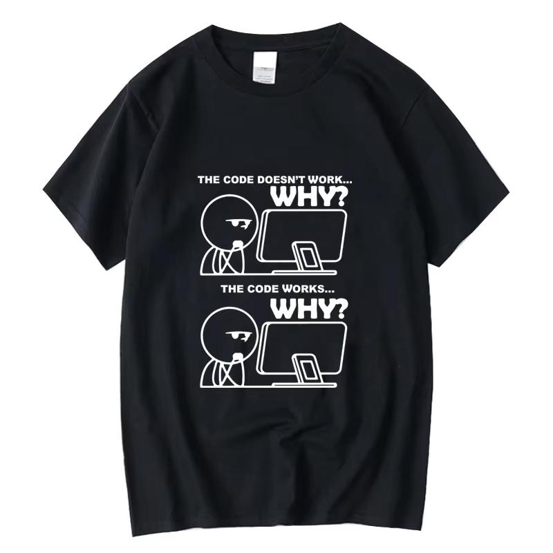 

Men s T-shirt 100% Cotton Funny Programmer Print Summer Loose O-neck Cool for Men Short Sleeve T-shirt Male Tees High Quality... S разноцветный