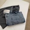 Vintage Shoulder Bag Women's Denim Tote Bag Large Capacity Student Class Bag