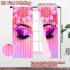 Flat Printing Party Curtain Floral Beauty Glam Digital Printed Polyester Drapes Festive Curtains Use Entryway Room Set Of 2 Made