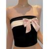 Umbilical Bow Strapless Base Top Women's Crop Top Bows Tube Top Bottoming Tops