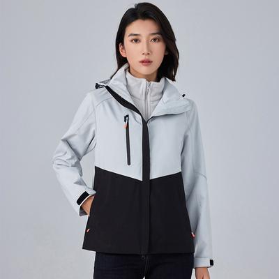 Jackets for Men and Women, Outdoor Hiking and Tibet Travel Clothes, Three-in-one Detachable Windproof and Waterproof Jacket with Logo Printed On It