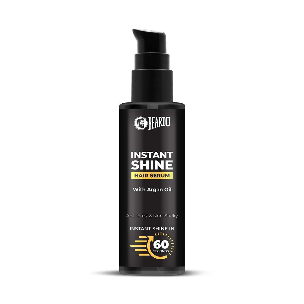 Beardo Instant Shine Hair Serum for Men - 50ml | Instant Shine & Anti-frizz with Argan Oil, Made for Men's Hair, Super Light-weight | Provides Sh