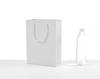 White Card Gift Bag with Stamped Logo - Thickened Paper, Handbag Style, Kraft Option Available