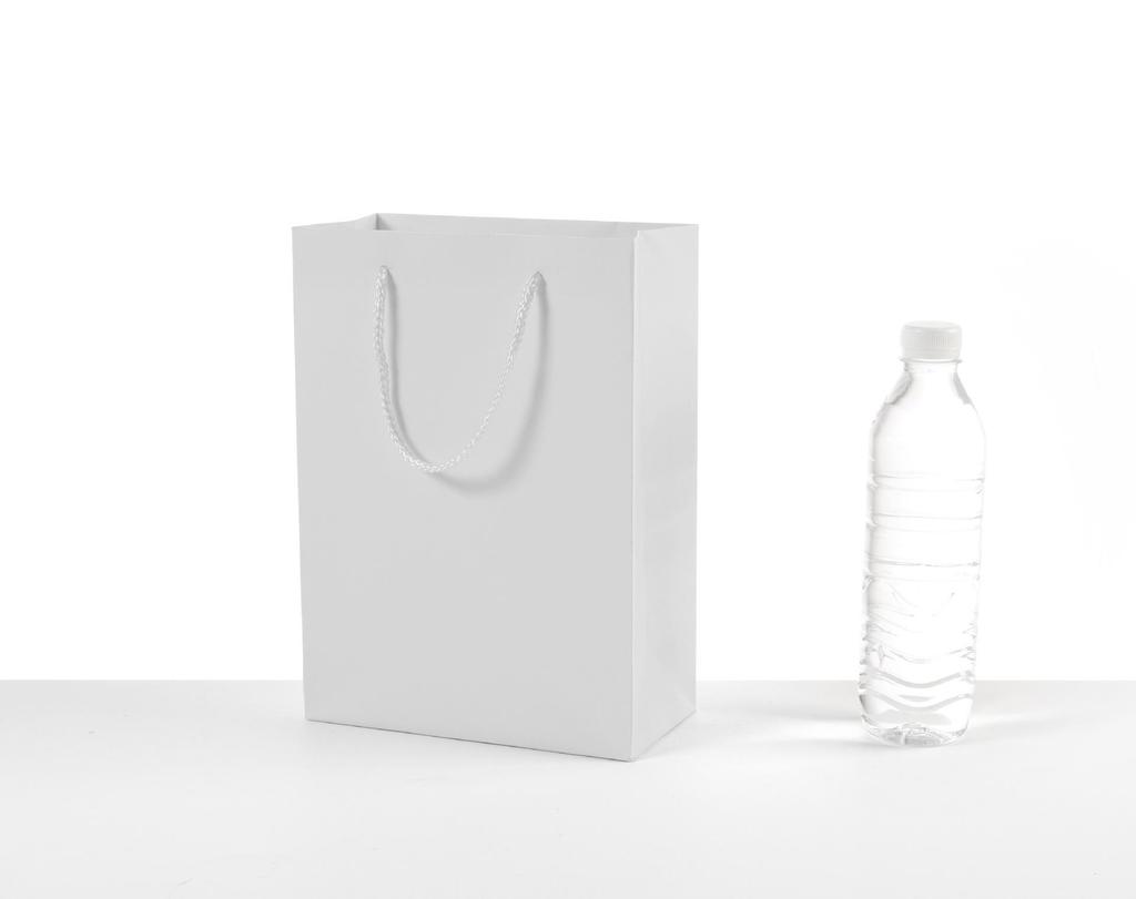 White Card Gift Bag with Stamped Logo - Thickened Paper, Handbag Style, Kraft Option Available