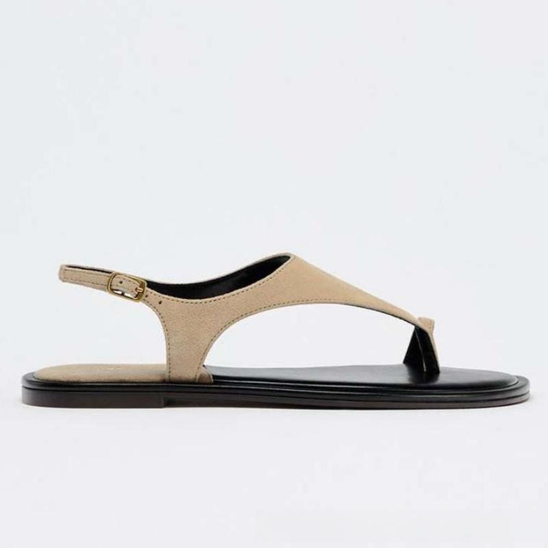 Fashion Rome Retro Women Flat Sandals 2025 Summer New Fashion Casual Toe-Mounted Low Heels Shoes Comfortable Walking Women Sandals