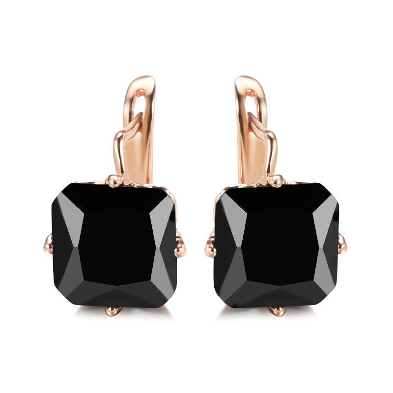 

1 пара больших квадратных серег с синим цирконием для женщин, свадебные серьги золотого цвета с этническим узором, изысканные ювелирные изделия чёрный