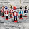 6pcs/set Colorful Nutcracker Puppet Painted Nutcracker Doll  Christmas Ornaments