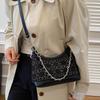 Small-scale Diamond-studded Underarm Bag, Chain Strap Handbag, Versatile Crossbody Bag