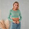 2023 Fit Slim Autumn Sequin Crop Top – Sexy Solid Color Fashion Tee