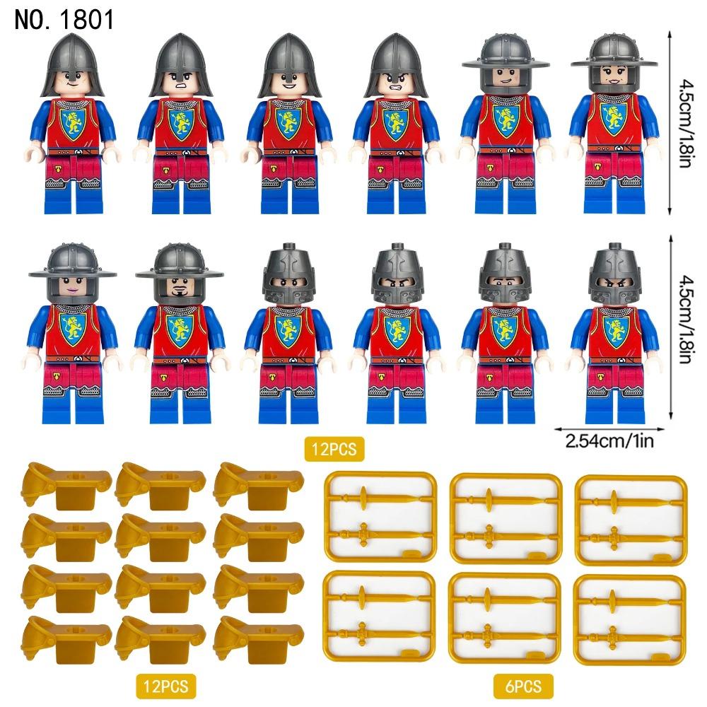 

Medieval Soldier Building Blocks Toy Set with Bow Arrow Sword Shield for Boys Kids Knights Castle Play