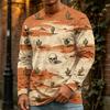 Men's Halloween Printed Long Sleeve Crewneck T-Shirt