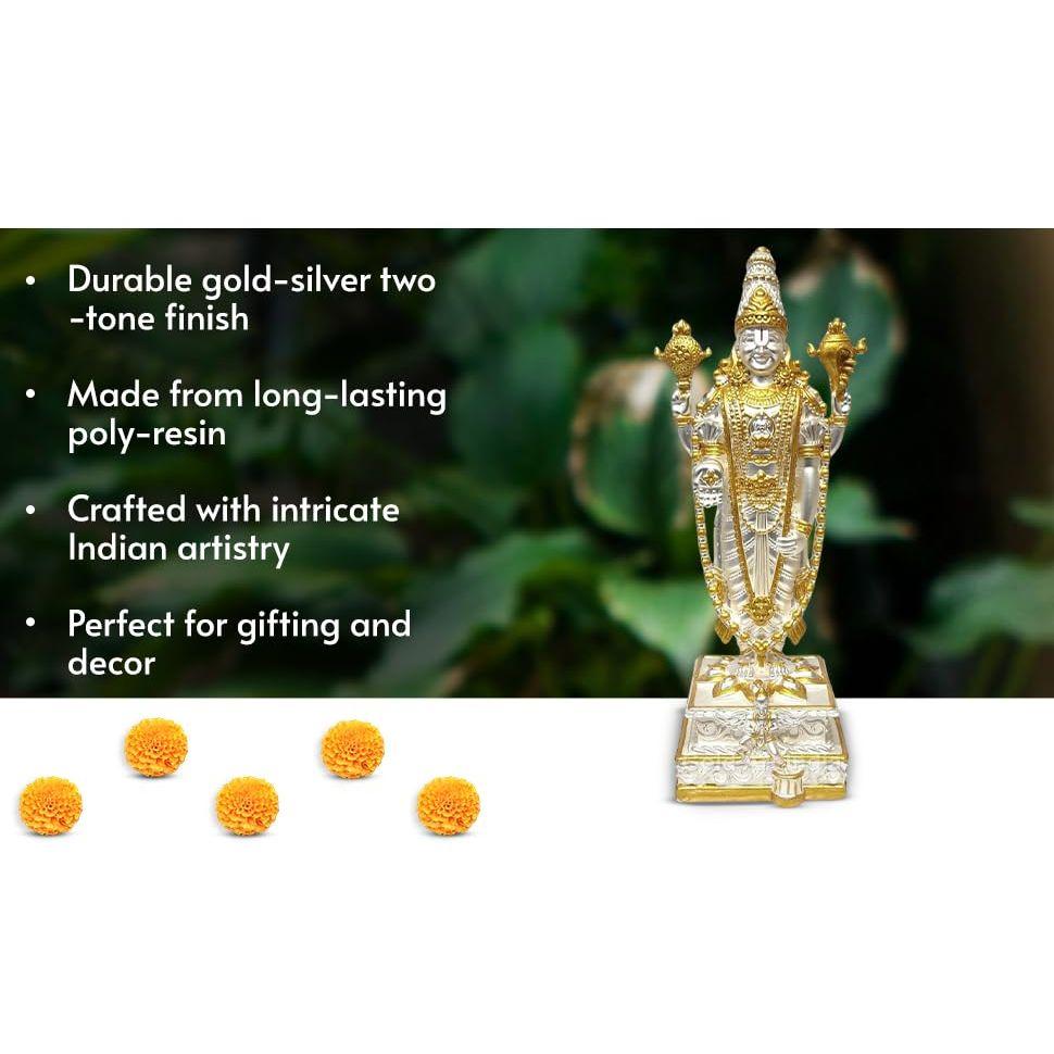 Lord Tirupati Balaji Idol with Garuda Murti for Mandir Pooja Room Lord Vishnu Shree Venkateswara Swamy Statue God Balaji Home Decor