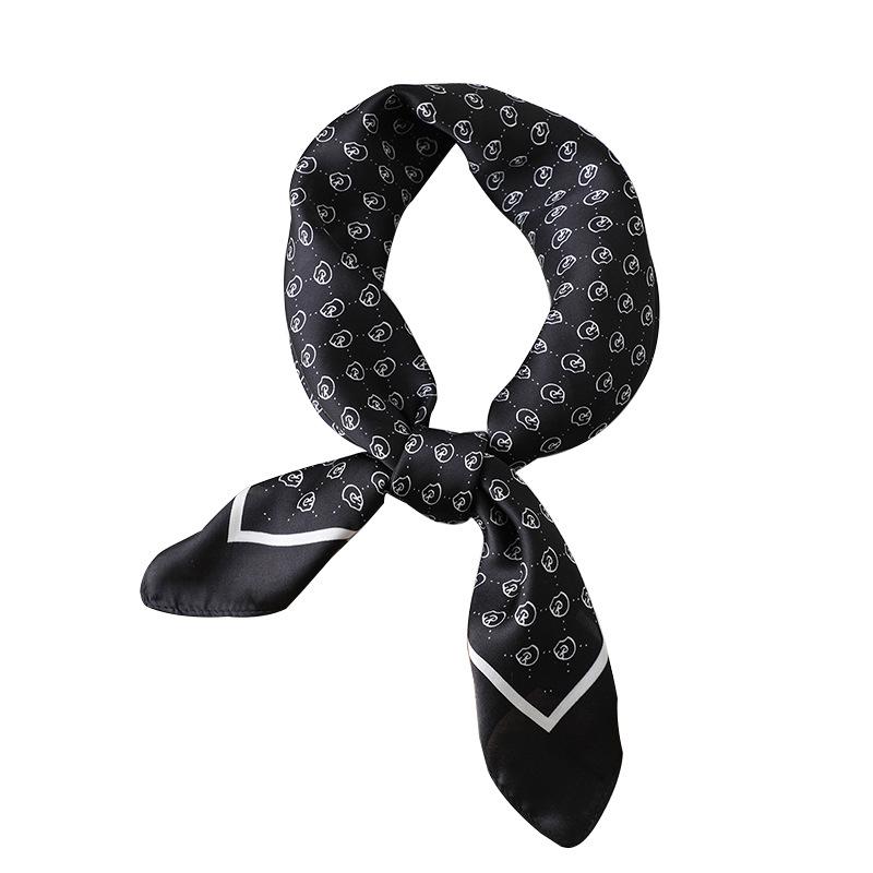 New plaid scarf simulation silk small square scarf 71cm fashion letter double G small silk scarf professional scarf women's scarf
