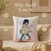 Anime T-Tomoko KurokiS Cushion Cover Double-Sided Printed Pillow Cover Hypoallergenic Dust-Mite Proof