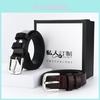Genuine Leather Mens Belt With Classic Pin Buckle For Casual Jeans Wear