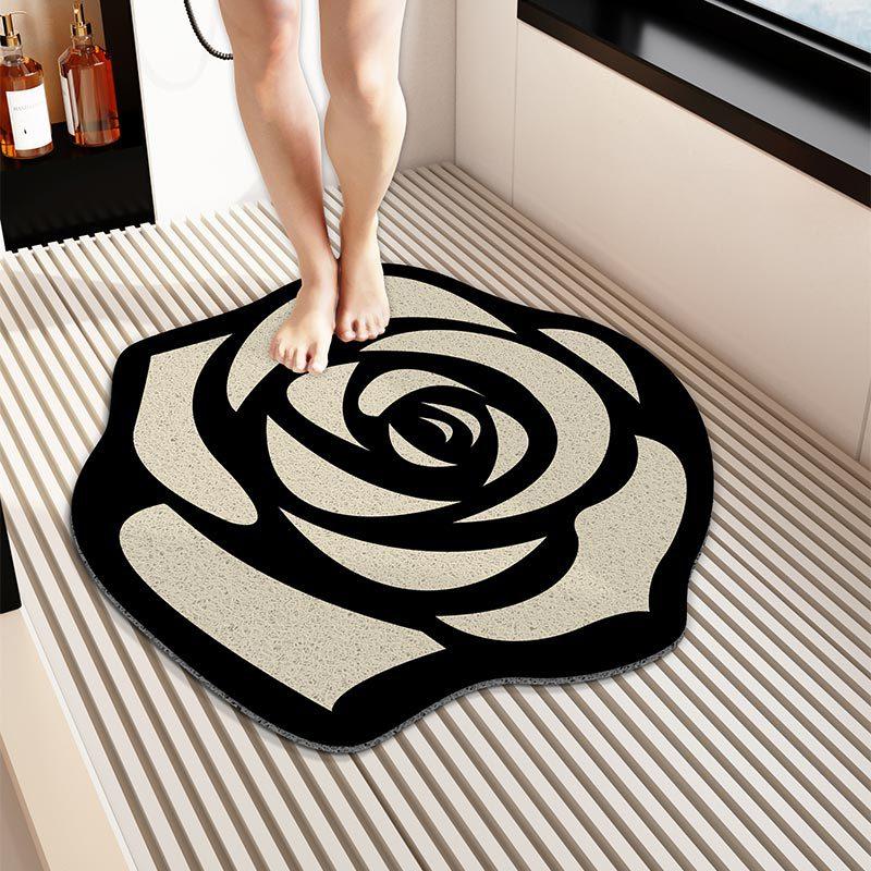 Flower Bathroom Wire Ring Non-slip Mat Shower Room Bathroom Bathroom Mat for The Elderly Easy To Clean