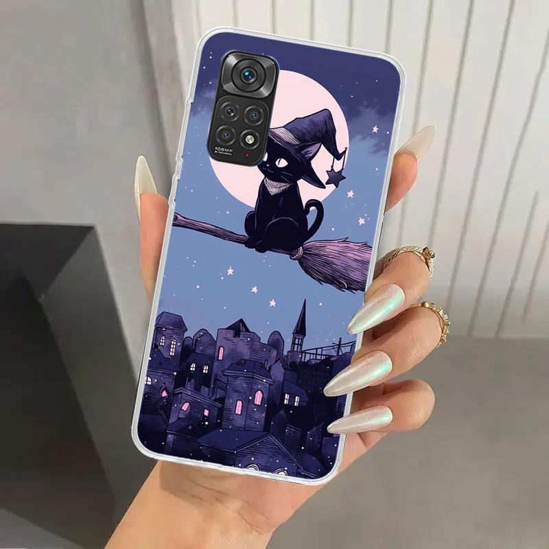 Witch And Cat Colorful Cute Phone Case for Xiaomi Redmi Note 15 14 14S 13 12S 12 Pro 11S 11 Plus 11T 11E 10S Soft Funda Print Sh