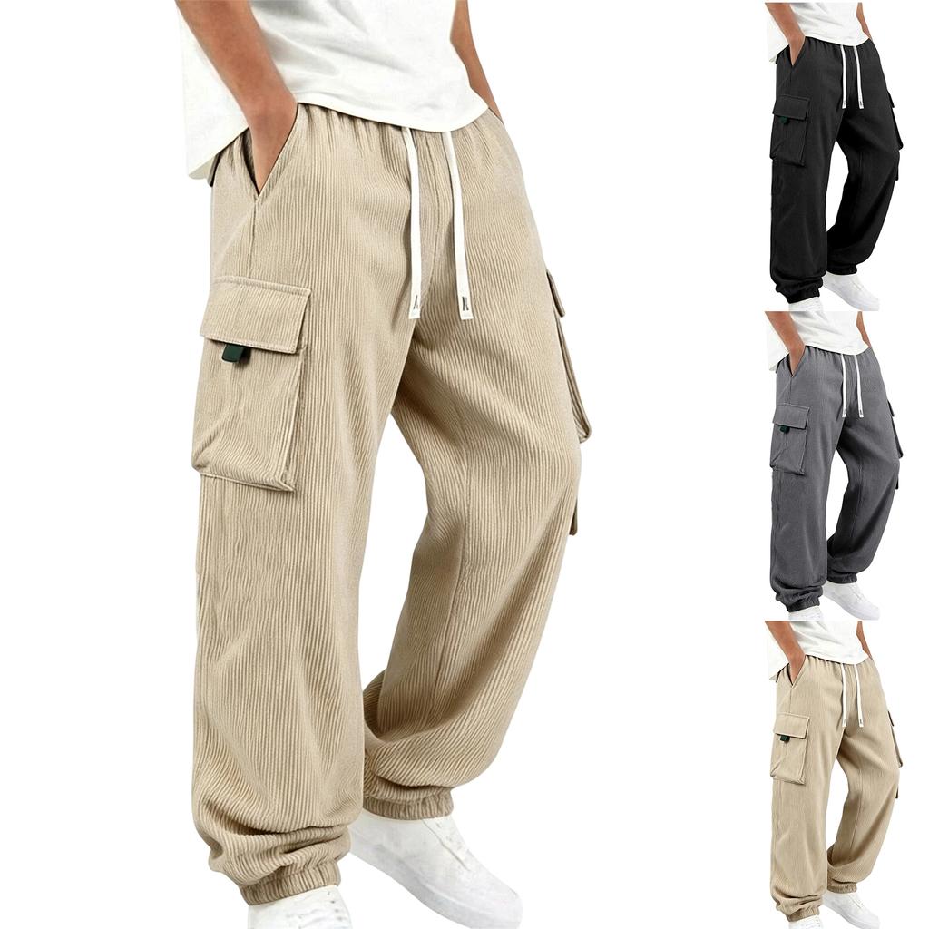Men's Multi Pocket Cargo Jogger Pants for Spring Fall Outdoor Work Tapered