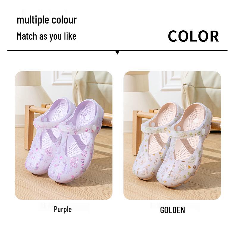 Women's Non-Slip Breathable Closed-Toe Jelly Sandals - Outdoor & Home Wear