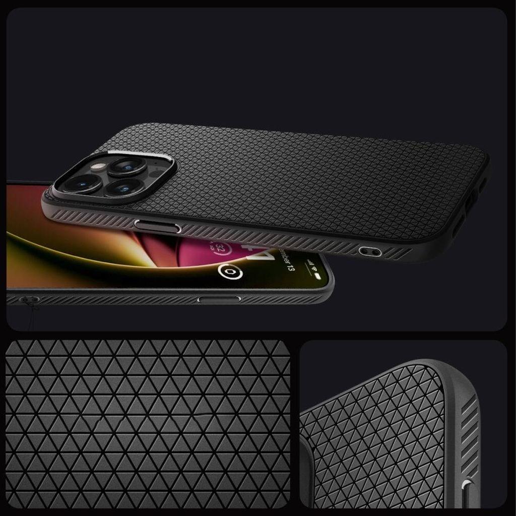 Etui Do Iphone 15 Pro Spigen Liquid Air Case Obudowa Plecki Ochronne Matte Black + Szkło