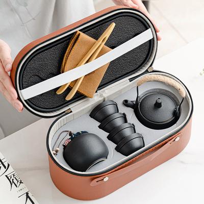 Travel Tea Set Outdoor Portable Tea Making Beam Pot Tea Tray Kung Fu Tea Set Company Business Gifts